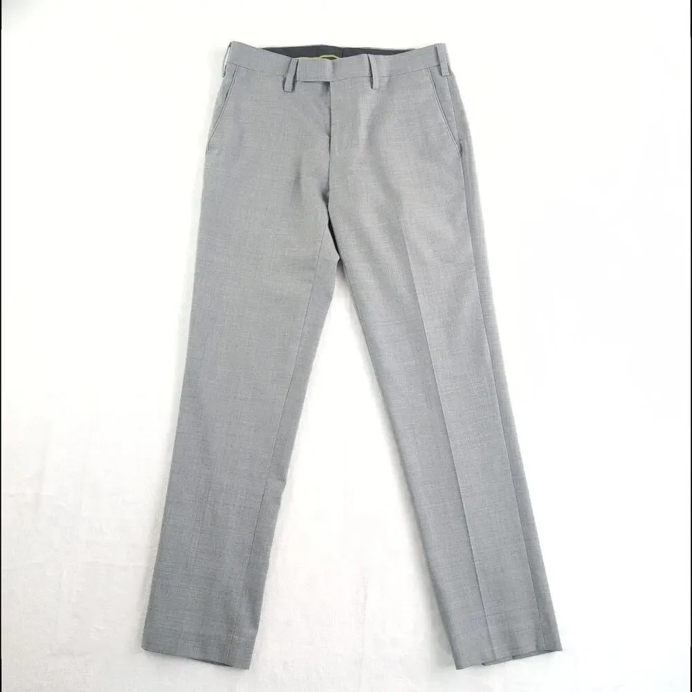 Louis Raphael Luxe Wool Blend Dress Pants Slim Fit Men's 30x30 Slate Gray